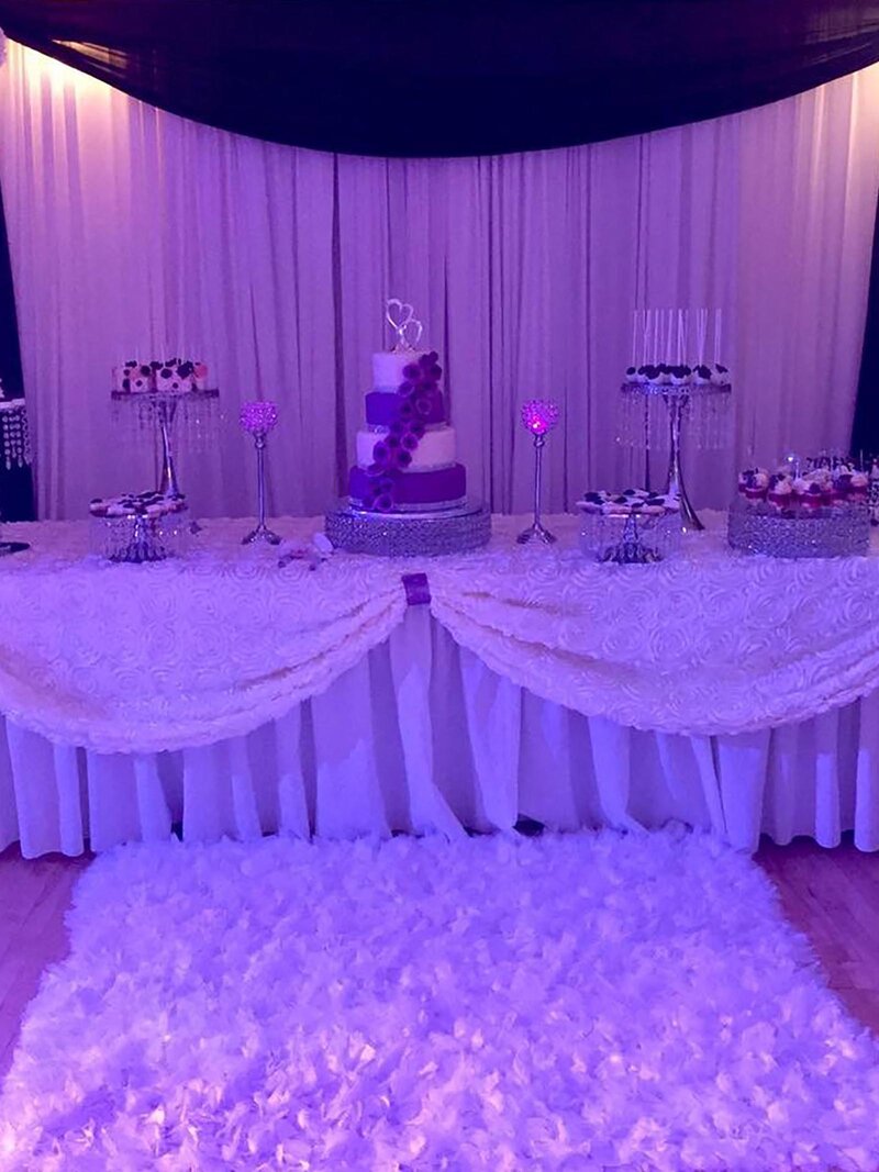 Dessert table with white cake